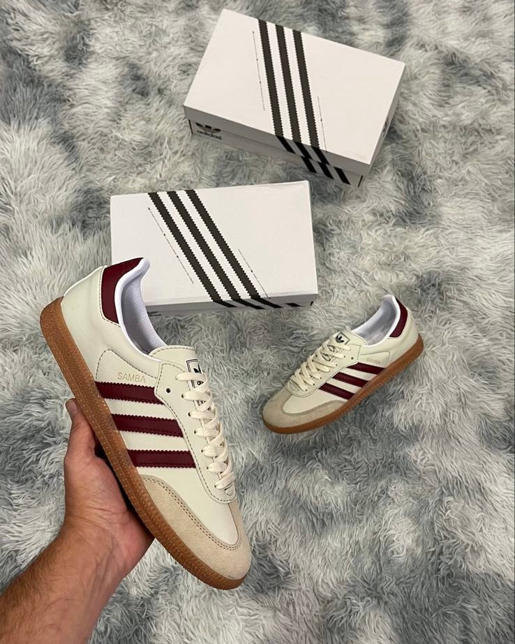 Adidas Samba Beige y Burdeos