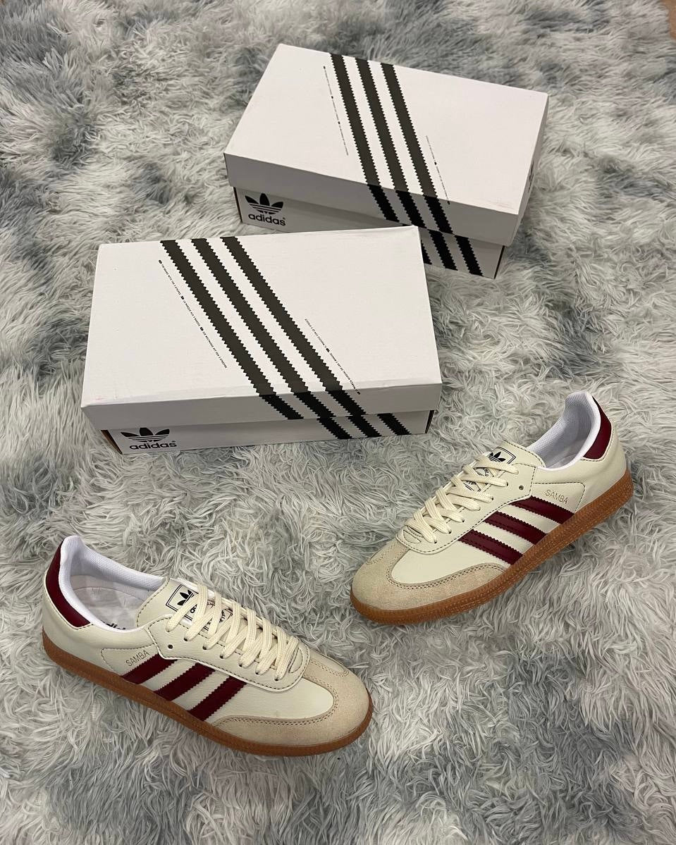 Adidas Samba Beige y Burdeos